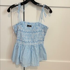 J. Crew Light Blue Striped Camisole